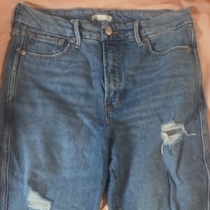 Good American High Rise Blue Distressed Jeans